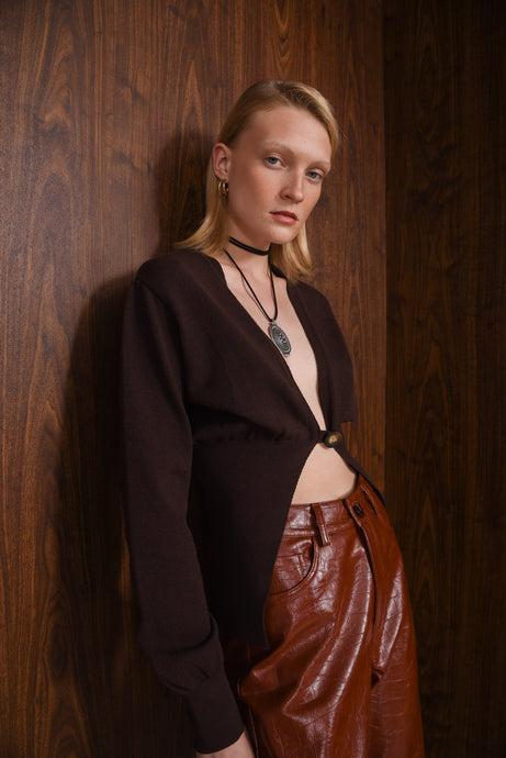 THOUGHT CARDIGAN |BROWN - PRE-ORDER ITEM