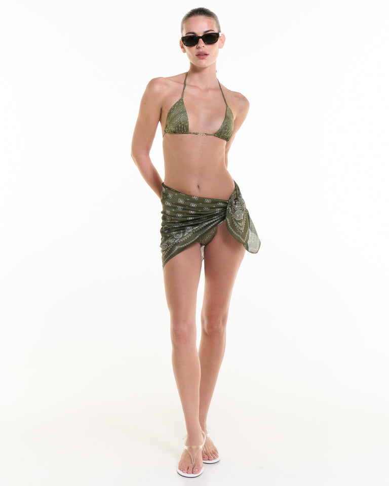 OLIVE TRIANGLE BIKINI TOP