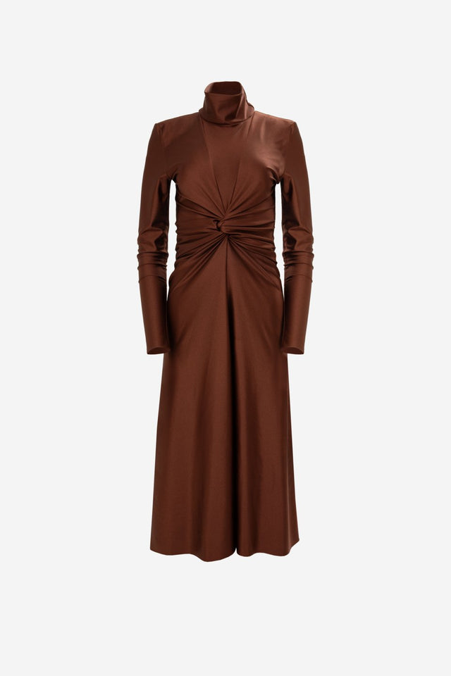 MIDI BROWN DRESS