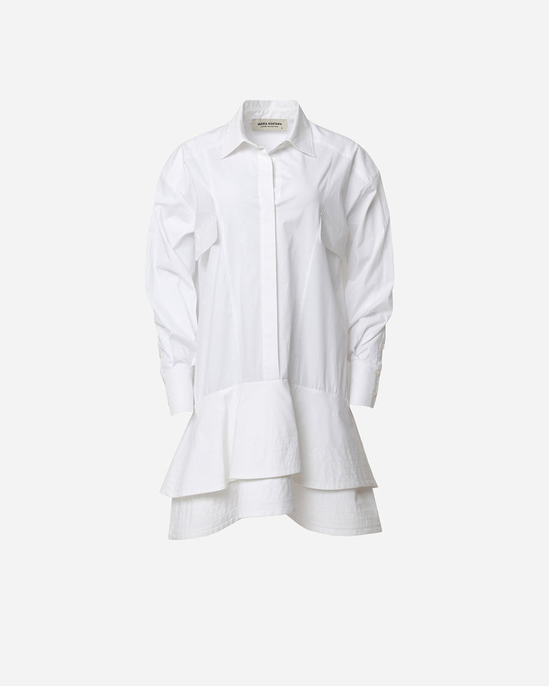 WHITE STRUCTURED SHIRT DRESS