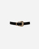 BLACK LEATHER BELT WITH GOLD BUCKLE