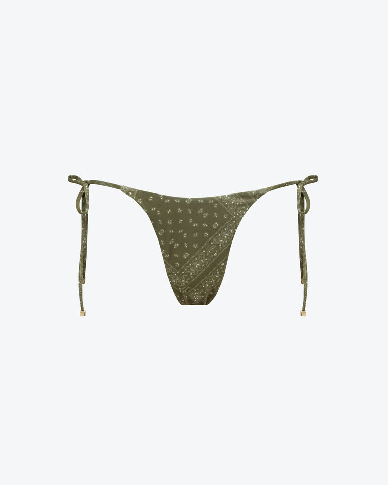 OLIVE THIN STRAP BIKINI BOTTOMS