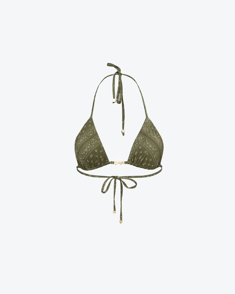 OLIVE TRIANGLE BIKINI TOP