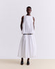 WHITE COTTON MIDI DRESS