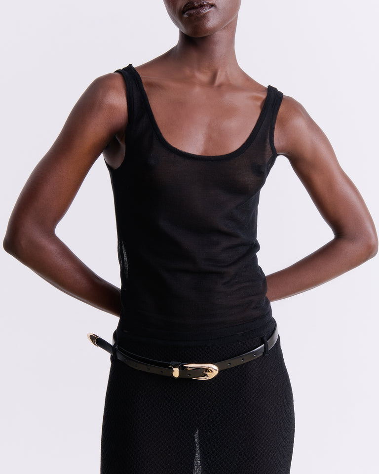 BLACK KNIT TANK TOP
