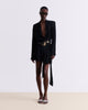 BLACK WRAP MINI DRESS