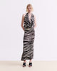 ZEBRA PRINT COWL NECK DRESS