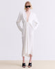 WHITE DRAPED MIDI DRESS