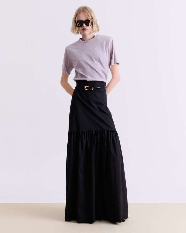 BLACK VOLUMINOUS MAXI SKIRT