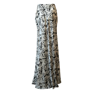 SATIN LONG SKIRT WITH ANIMAL PRINT