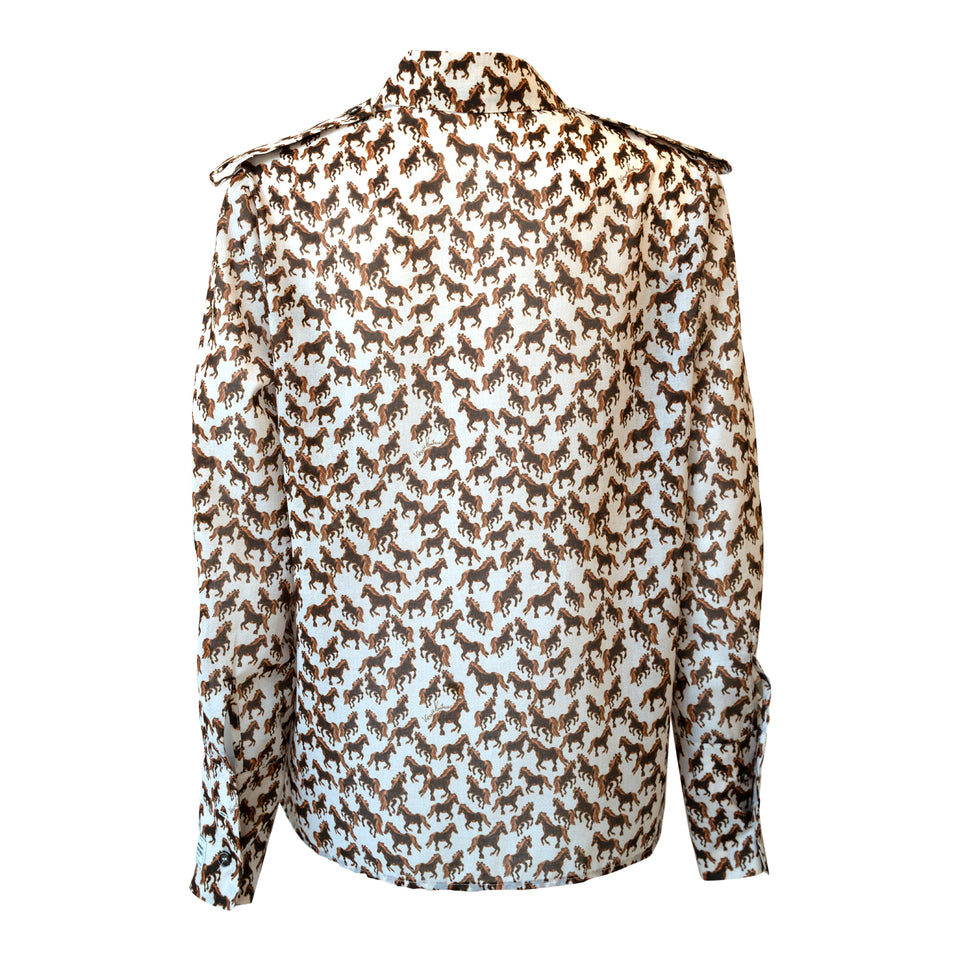 HORSE PRINT SLIM FIT SHIRT