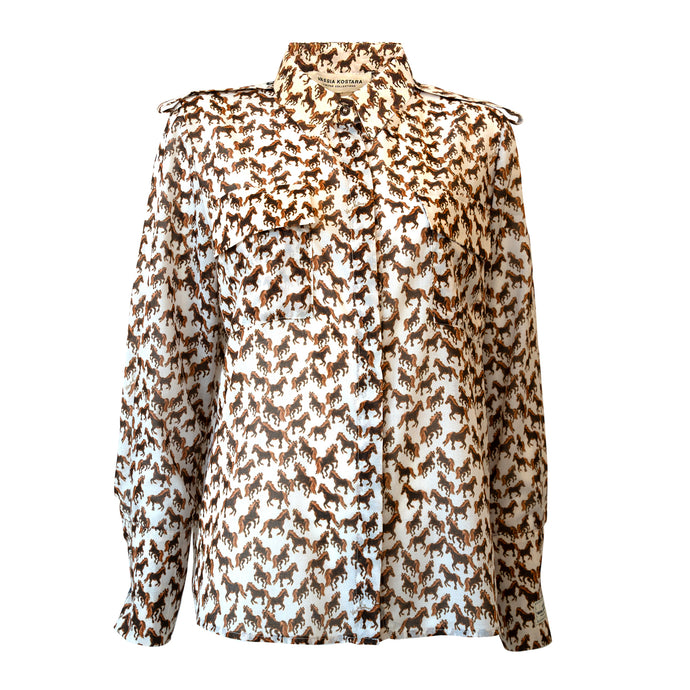 HORSE PRINT SLIM FIT SHIRT