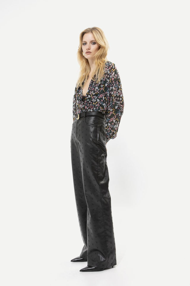 VK BLACK FAUX LEATHER PANTS