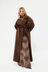 COPPER BROWN IGH-NECK GOWN