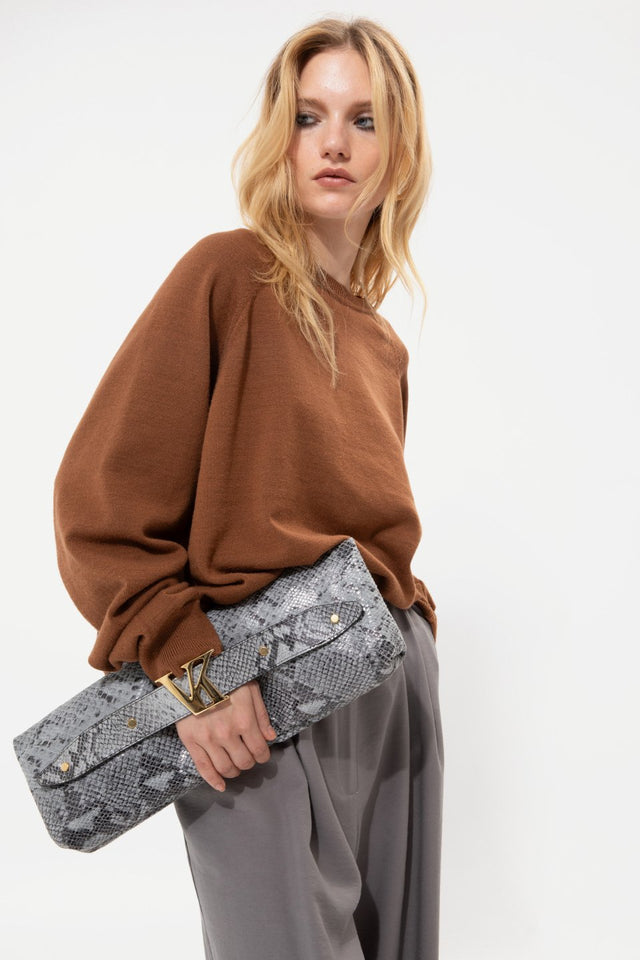 FAUX SNAKE SKIN LEATHER BAG