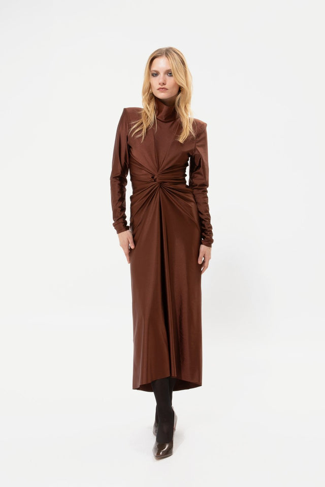 MIDI BROWN DRESS