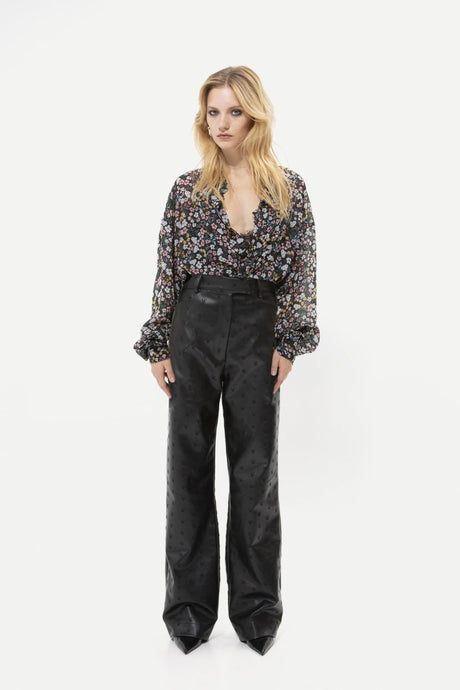 VK BLACK FAUX LEATHER PANTS