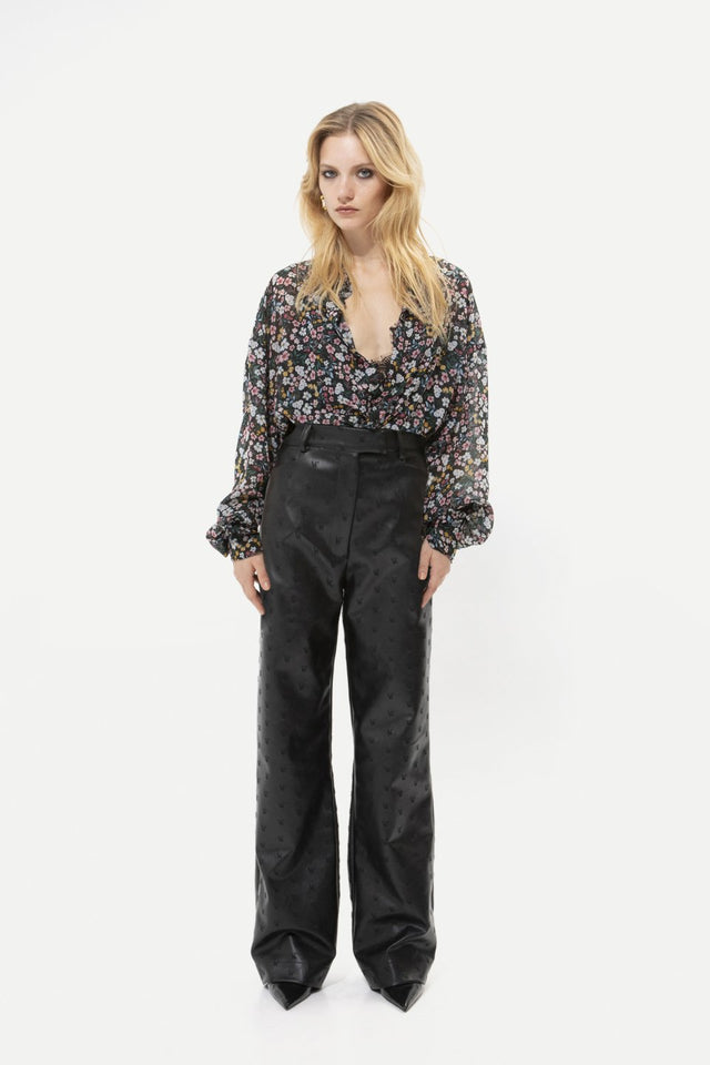 VK BLACK FAUX LEATHER PANTS