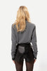 GREY KNIT CARDIGAN WITH VK EMBROIDERY