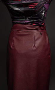 SUBCULTURE WRAP SKIRT -Eco Leather BORDEAUX