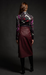 SUBCULTURE WRAP SKIRT -Eco Leather BORDEAUX