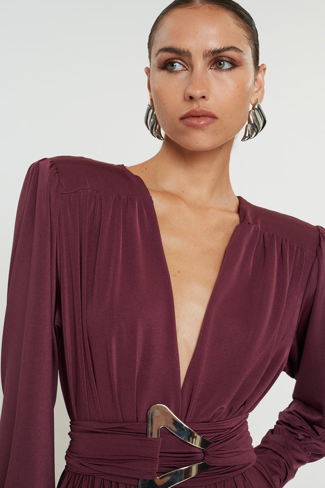 CARLA DRESS | BURGUNDY