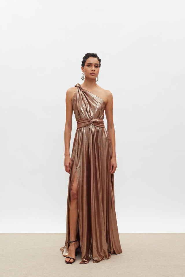 MARGOT DRESS | METALLIC BRONZE