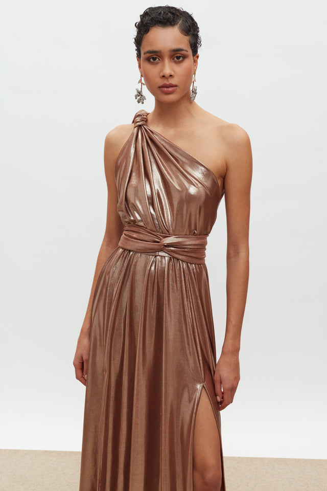 MARGOT DRESS | METALLIC BRONZE
