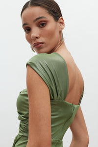 DAPHNE DRESS | METALLIC OLIVE
