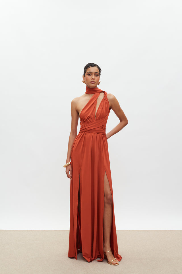 BEATRICE POLYMORPHIC DRESS | TERRACOTTA