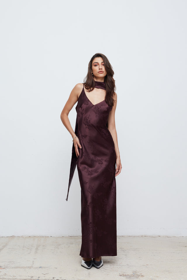 CALISTA DRESS | BURGUNDY