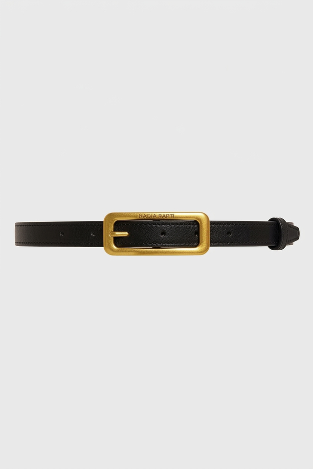 SLIM LEATHER BELT BLACK
