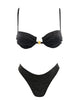 BLACK ZEBRA SNAIL WIRE BIKINI