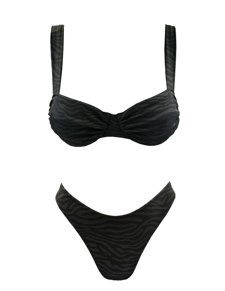 BLACK ZEBRA WIRE BIKINI