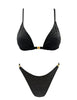 BLACK ZEBRA SHELL TRIANGLE BIKINI