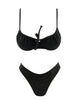 BLACK ZEBRA RUCHED UNDERWIRE BIKINI
