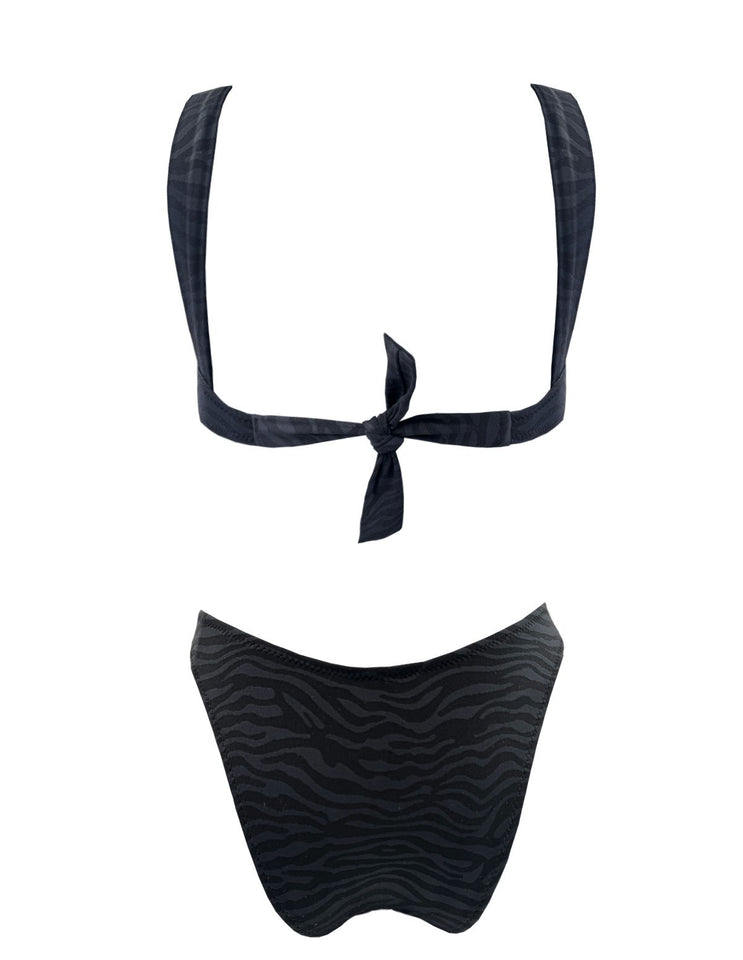 BLACK ZEBRA WIRE BIKINI