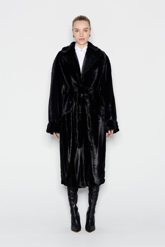 CASABLANCA FUR COAT BLACK