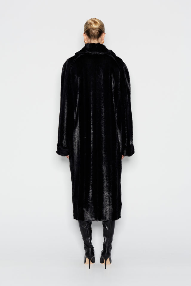 CASABLANCA FUR COAT BLACK