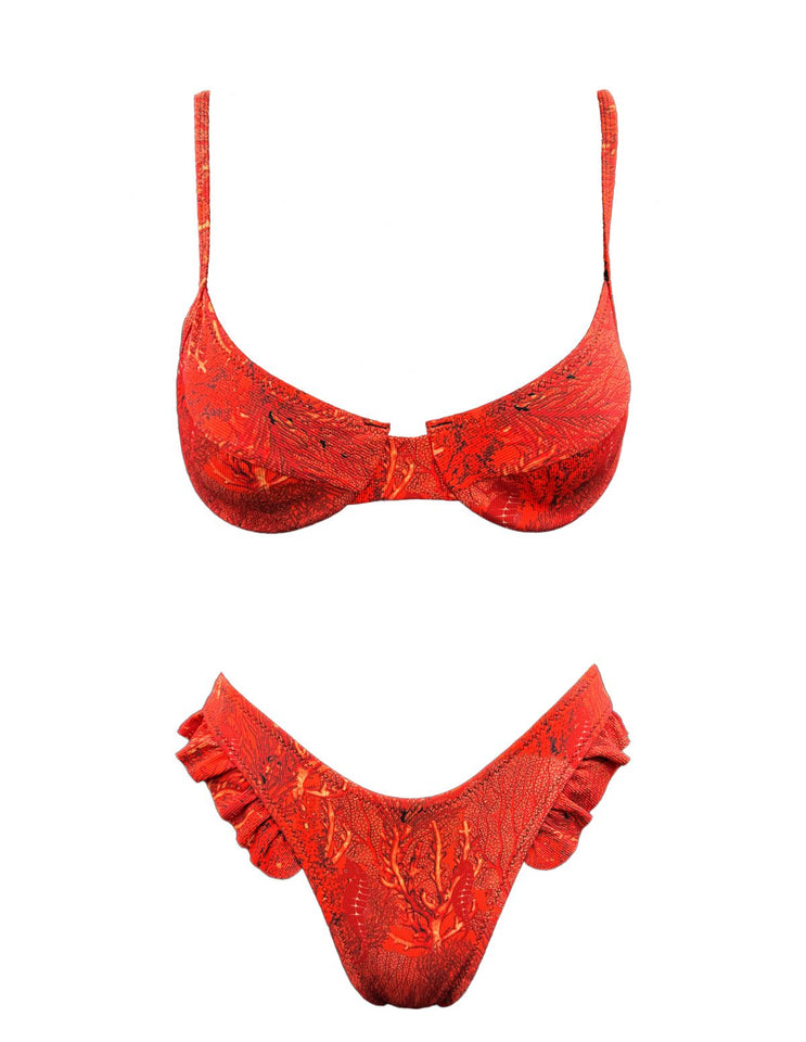 CORAL REEF FRILL BIKINI