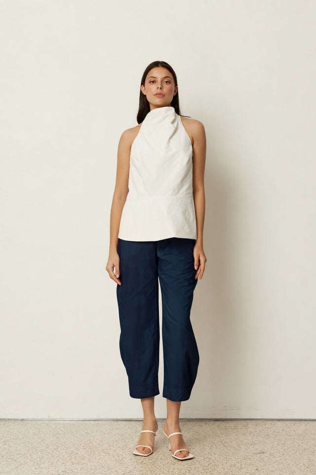 BLUE HIGH WAIST CARGO PANTS