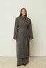 LONG COAT WITH BELT GREY