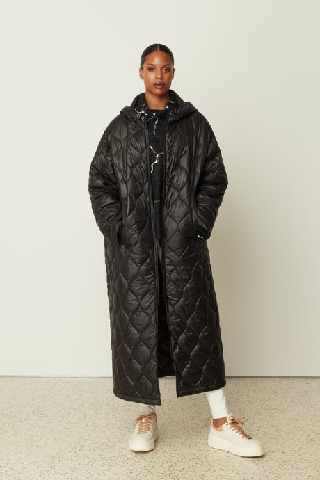 PUFFER COAT BLACK ONE SIZE