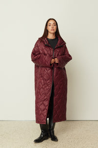 PUFFER COAT BORDEAUX ONE SIZE