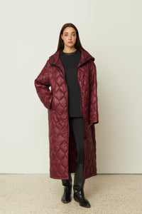 PUFFER COAT BORDEAUX ONE SIZE
