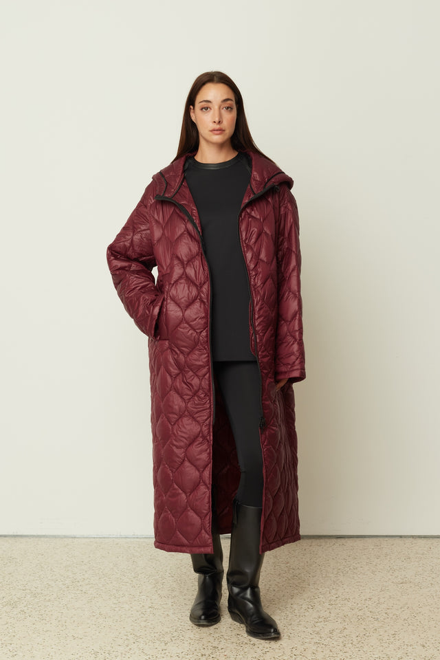 PUFFER COAT BORDEAUX ONE SIZE