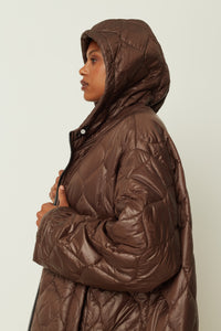 PUFFER COAT BROWN ONE SIZE