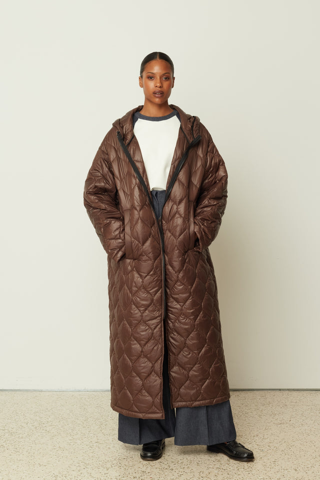 PUFFER COAT BROWN ONE SIZE