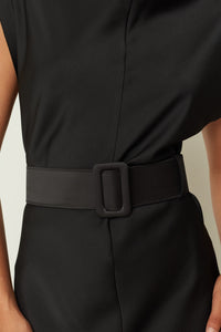 SATIN BELT BLACK ONE SIZE