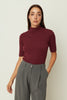 RIB KNIT TOP BORDEAUX ONE SIZE